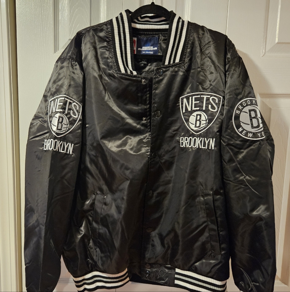 NBA Brooklyn Nets Black Varsity Jacket